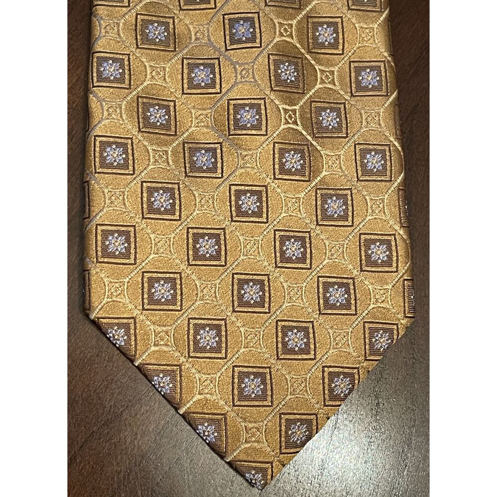 Kenneth Roberts Platinum Orange Blue Hand Made 100% Silk Men’s Neck Tie